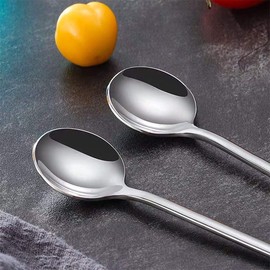 Pack of 2 Long Handle Latte Spoons Coffee Dessert & Ice Cream Sundae Premium Quality Stainless Steel by Koksi Long Handled Coffee Spoons