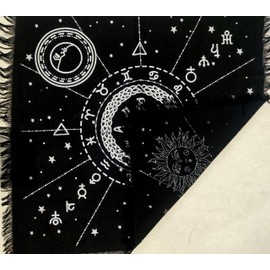 CRAFT KALA Tarot Altar Cloth Cards Divination Special Tablecloth Man Cave pegan Room Bar Home Wiccan Alter Cloths Witchcraft Tentacle Sun Card Table Tapestry (Silver 12 Constellation)