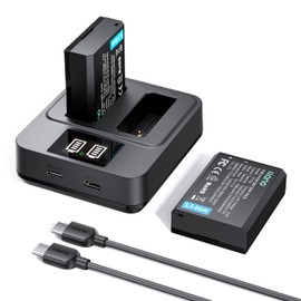 llano 2-Pack LP-E10 Batteries & 20W Fast Charger Set - for Canon EOS T7 T6 T5 T3, EOS 1100D 1200D 1300D 1500D 2000D 3000D 4000D, Kiss X50 X70 X80 X90 - Real Capacity, USB-C Fast Charging