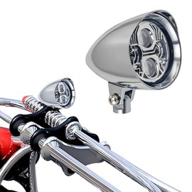 VINTGMT 4.5" Motorcycle Headlight Led Headlamp Assembly Visor High Low Beam Bright for Harley Softail Dyna Sportsters Indian Ducati Chooper Bobber