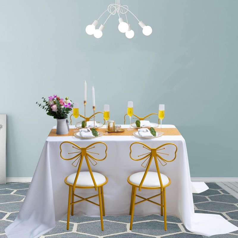 TCBESTO Gold Sequin Table Runner 12''x108'' 2 Pack Glitter Table
