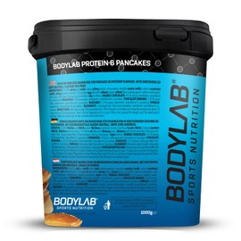 Bodylab24 Protein Pancake Mix Bodylab24 Protein-6 Pancakes Zimt 1kg, Pfannkuchen Pulver mit fast 60% Eiweiß, Mehrkomponenten Protein Pulver
