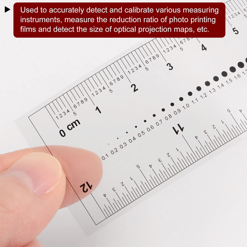 HARFINGTON Film Flexible Ruler 12 Inch 1mm Scale PET Plastic