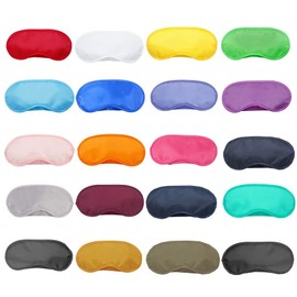 Polyester Blackout Eye Mask, 20 Pieces Cover, Lightweight Blindfold, Eye Mask Sleep, with Elastic Band, for Travel Sleep Party Games (20 Colours)