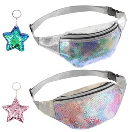 PMELCXD Women's Festival Glitter Bum Bag - Eye-catching MTV Shirt Women - Versatile Bag for Space Costume Outfit - Compatible with Martian Costume Women