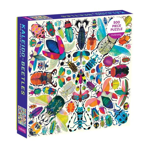 Mudpuppy Kaleido-Beetles Puzzle, 500 Pieces, 20” x 20” – Ages 8+ – Colorful Beetles Arranged in a Kaleidoscope View Pattern – Fun and Challenging, Perfect Family Puzzle, Multicolor (0735362335)