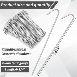 MorningRo 200 Pcs 6-1/4" Chain Link Fence Wire Ties 9 Gauge Heavy Duty Aluminum Ties Hook for Chain Link Fence, Posts, Rails, Dog Kennel Repair