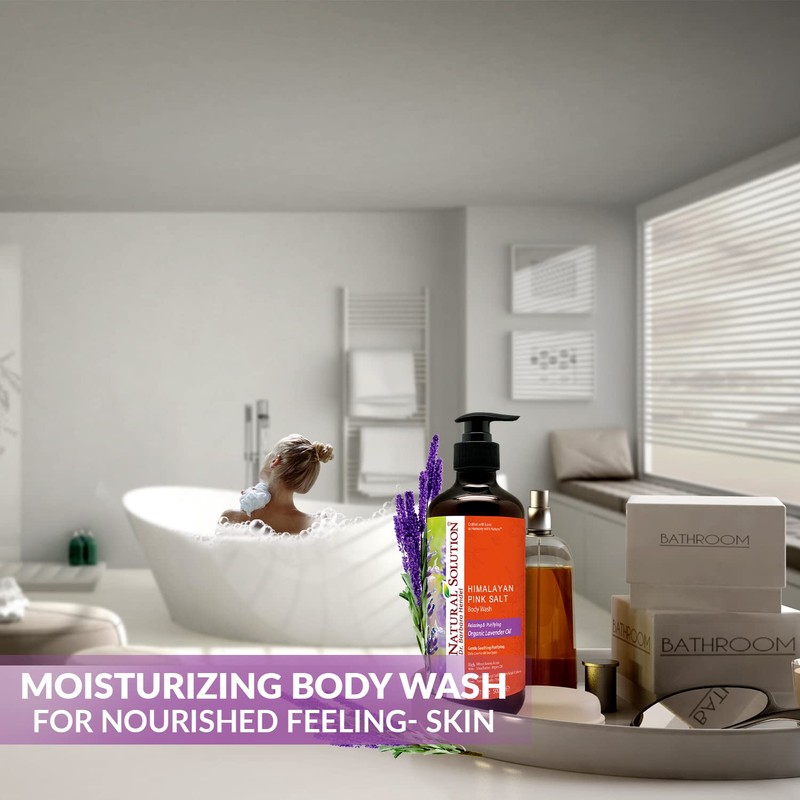 NATURAL SOLUTION Pink Salt Body Wash, Relax & Purifying Body