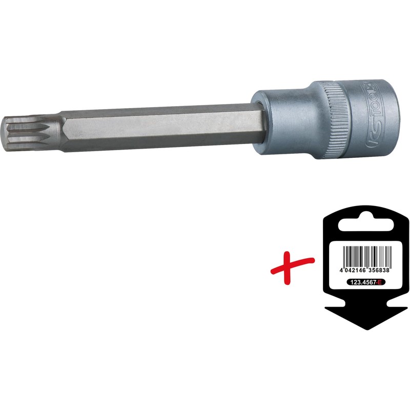 KS Tools 911.1353 E 1/2 XZN Bit Socket, Long, M10