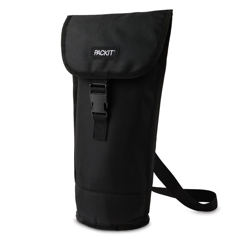 PackIt Freezable Wine, Black Bag, Large