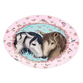 Neu 2019: 8 Party Plates * Tapirella Horses * for Children's Birthday and Themed Party | 11362 | Horse Pony Riding Children Birthday Paper Plates Theme Girls