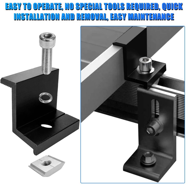 Pack of 8 Solar Panel Bracket End Clamp, 30 mm