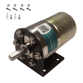 Bringsmart Micro Geared Motor DC 12V 200rpmWith Bracket Centric Ouput Shaft Gear Motor 37mm Diameter Gearbox Large Torque Reduction Motor