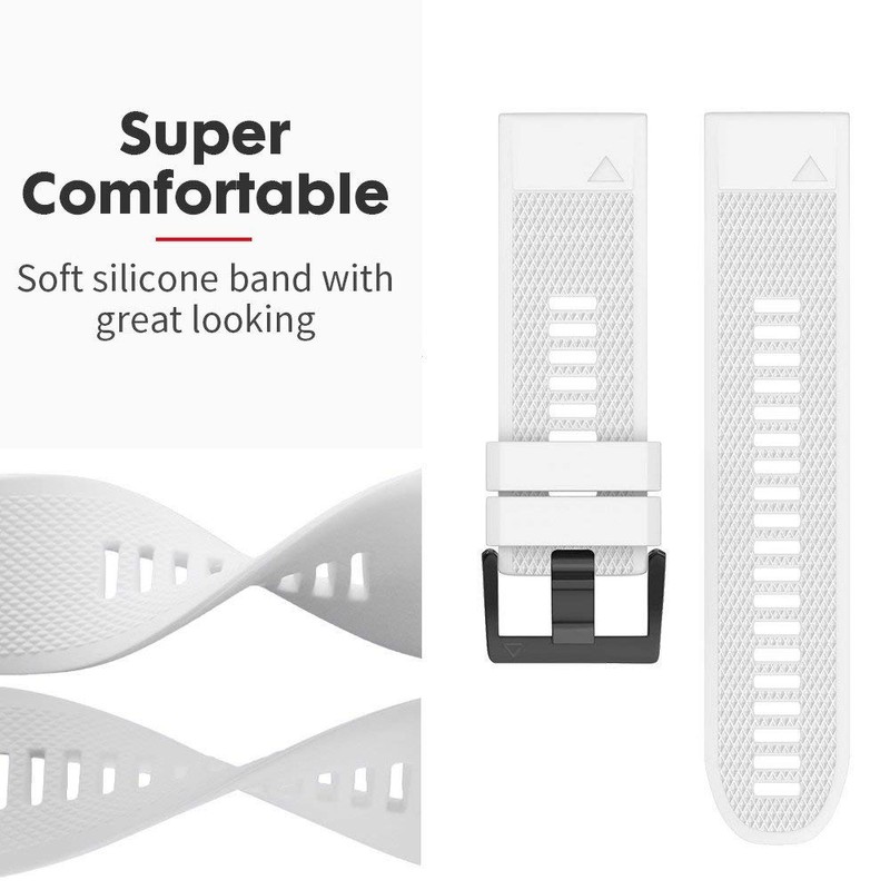 NotoCity Compatible Fenix 5 Band 22mm Width Soft Silicone Watch