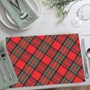 CounterArt Christmas Plaid 24 Sheet Reusable Premium Paper Stock Placemats