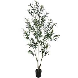 Artificial Olive Tree, 7 ft Tall, for Home Decor, Living Room, Dining Room, Bedroom, Office