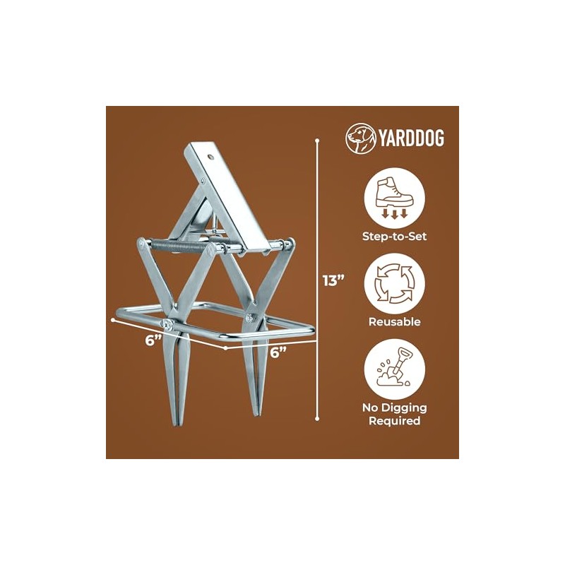 YARDDOG Mole Scissor Trap, Step-to-Set Ground Trap, Easy-to-Use Scissor Style