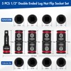 DAKCOS Lug Nut Impact Socket Set,Double Ended Thin Wall Wheel