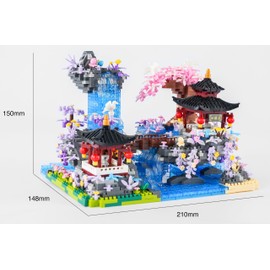 ConLinktion Cherry Blossom Tree Building Set, 1990PCS Japanese Garden House Set, Gift for Adults and Kids