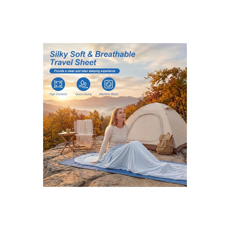 Ultralight Silky Soft Sleeping Bag Liner for Travel