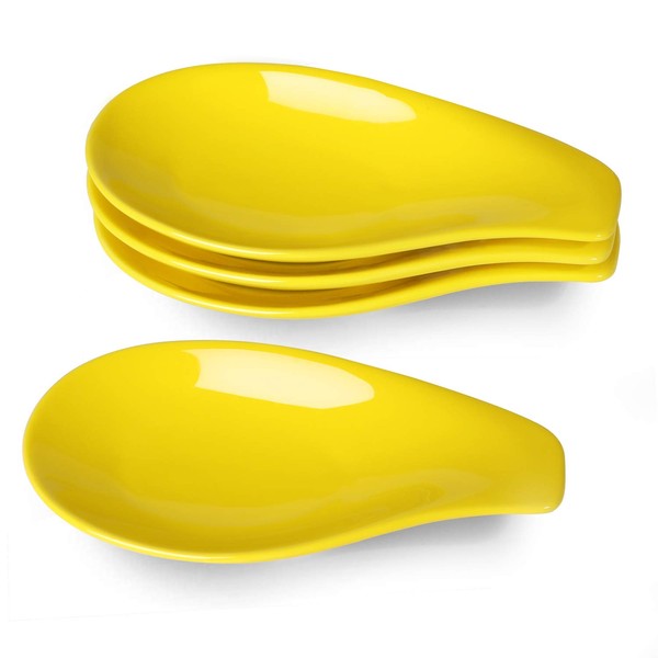 ONTUBE Ceramic Spoon Rests for Buffet Set of 4, Porcelain