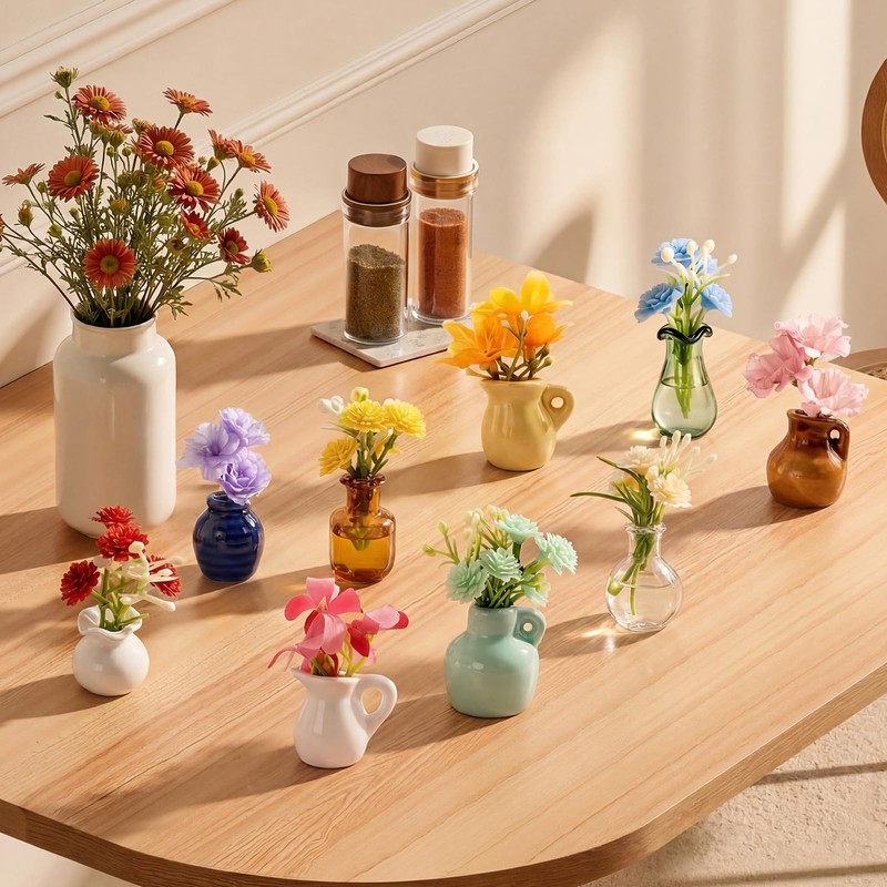 Cute Mini Vase Magnets for Fridge, Funny Small Ceramic Vase