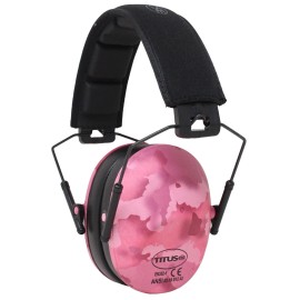 TITUS Shooting Gun Range Noise Reduction Ear Muffs High 34 NRR Protection Slim