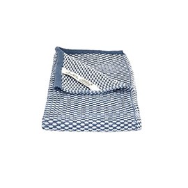 Solwang Guest Hand Towel Natural / Dark Blue Knitted Towel Organic Cotton 32 x 47 cm