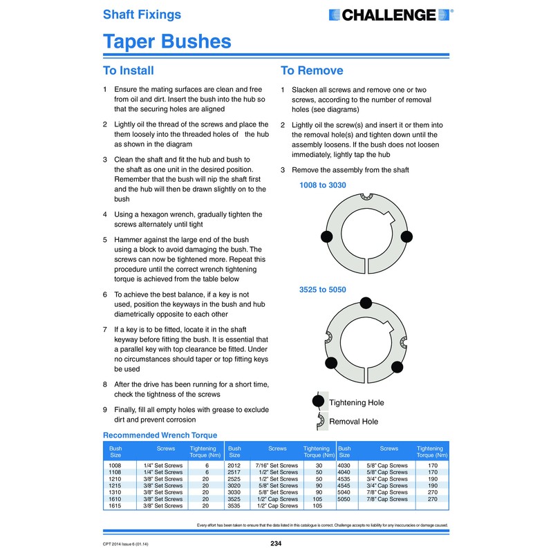 Challenge TBI-1310-3/4 Taper Lock Bush, 3/4" Bore