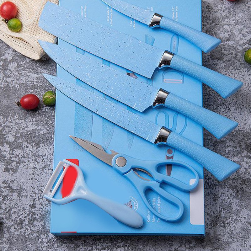 Colorful 6 Piece Knife Set Stainless Steel Practical Kitchen Knife
