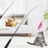 Goldge Cat Toy Feathers Retractable Fishing Rod with 12 Refills