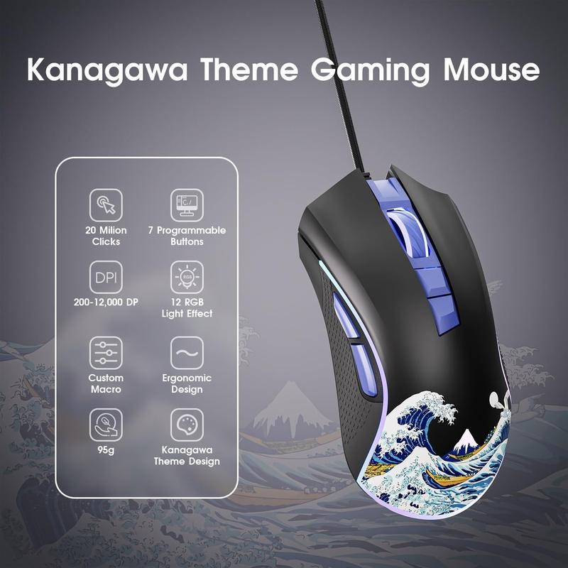XVX Wired Gaming , 12000 DPI RGB Gaming with 12