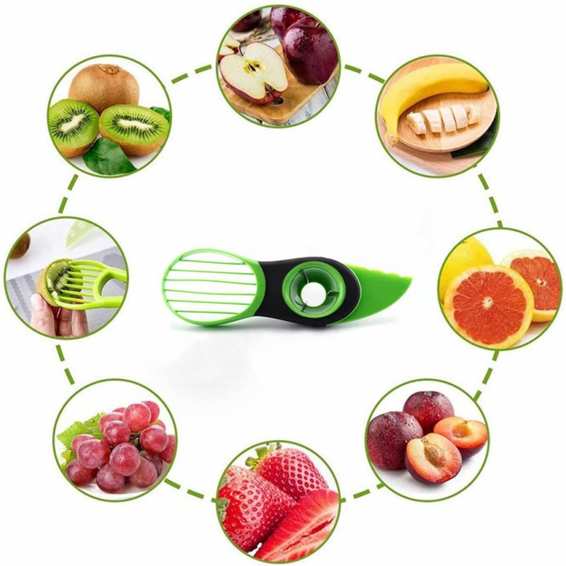 2 Pcs Avocado Chopper Multifunctional Fruit Cutter Peeler Core Remover