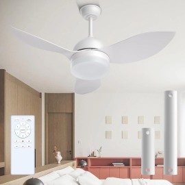 ROMASS 38 inch Ceiling Fans with Lights and Remote, LED 3 Colors Dimmable 6 Speed
