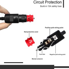 SLLEA 12 Volt Refrigerator DC Power Cord Cable Compatible with 12V Car Fridge Freezer Replacement Compatible with Alicool,AR,Ausranv,Portable Car Refrigerator Fridge
