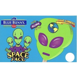Blue Bunny 1999 Space Face Blue Bunny Ice Cream Truck Sticker NEW