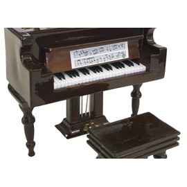 Sunrise Sound House Miniature Musical Instrument Grand Piano, 3.5 inches (9 cm), Brown