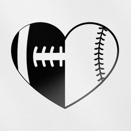 Transparent Decal Stickers of Sport Half Hearts Football Baseball (Black) Premium Waterproof Vinyl Decal Stickers for Laptop Phone Accessory Helmet Car Window Mug Tuber Cup Door ANDSKUS0g5174BL090622