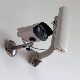 Ulyris Wall Mount CCTV Security Camera Housing Hardware White - Mounting Hardware Pole Cylinder Prismatic Outdoor Mount Base Arm CCTV Camera Mounting Bracket