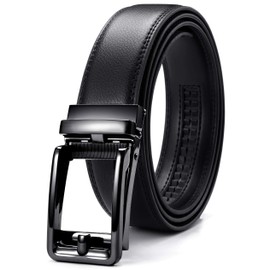 CHAOREN Click Belt for men - Mens Leather Belt 1 3/8" for Dress and Casual - Micro Adjustable Belt Fit Everywhere