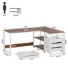 Tribesigns L Shaped Computer Desk with Storage Drawers, 59 inch