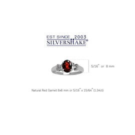 Silvershake 1.34ct. Natural Garnet 925 Sterling Silver Victorian Style Solitaire Ring Size 10, Sterling Silver, natural red garnet - january birthstone