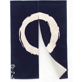 MYRU Enso Style Japanese Curtain Noren Japanese Curtain Doorway(Navy Blue, 33x59 Inch)