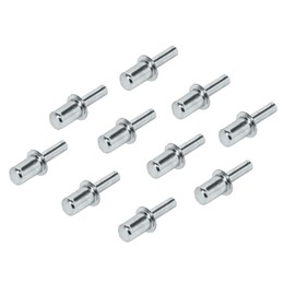 Gedotec Billy Shelf Support Shelf Bracket Metal for Drilling in Nickel-Plated Steel Fixing for Wooden Floors with Hole Diameter 3 and 5 mm Pack of 10 Shelf Support for Inserting