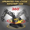 kolegend Remote Control Excavator Toy for Boy 2 Batteries- 1/20