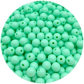 Daiyifiy 400Pcs 8MM Acrylic Round Pastel Beads Candy Color Spacer Beads Plastic Resin Beads for Necklace and Bracelet Making Crafting Supplies(322 - Deep Green)