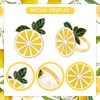 Whaline 6Pcs Lemon Napkin Rings Metal Lemon Napkin Holder Farmhouse