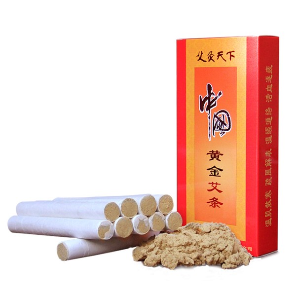 10 unidades por caja de zacate china Moxa Stick 15:1 3 años chen alta pureza luz humo moxibustión rollo