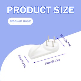 Yosawo 30 Pieces Traceless Wall Hooks Picture Hooks No Drilling Picture Hanger for Hanging Pictures, Watches, Frames, Mirrors, Wall Hooks (39 mm)