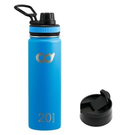 CyclingDeal Stainless Steel Vacuum Insulated Double Wall Water Bottles 20oz (591ml) Blue